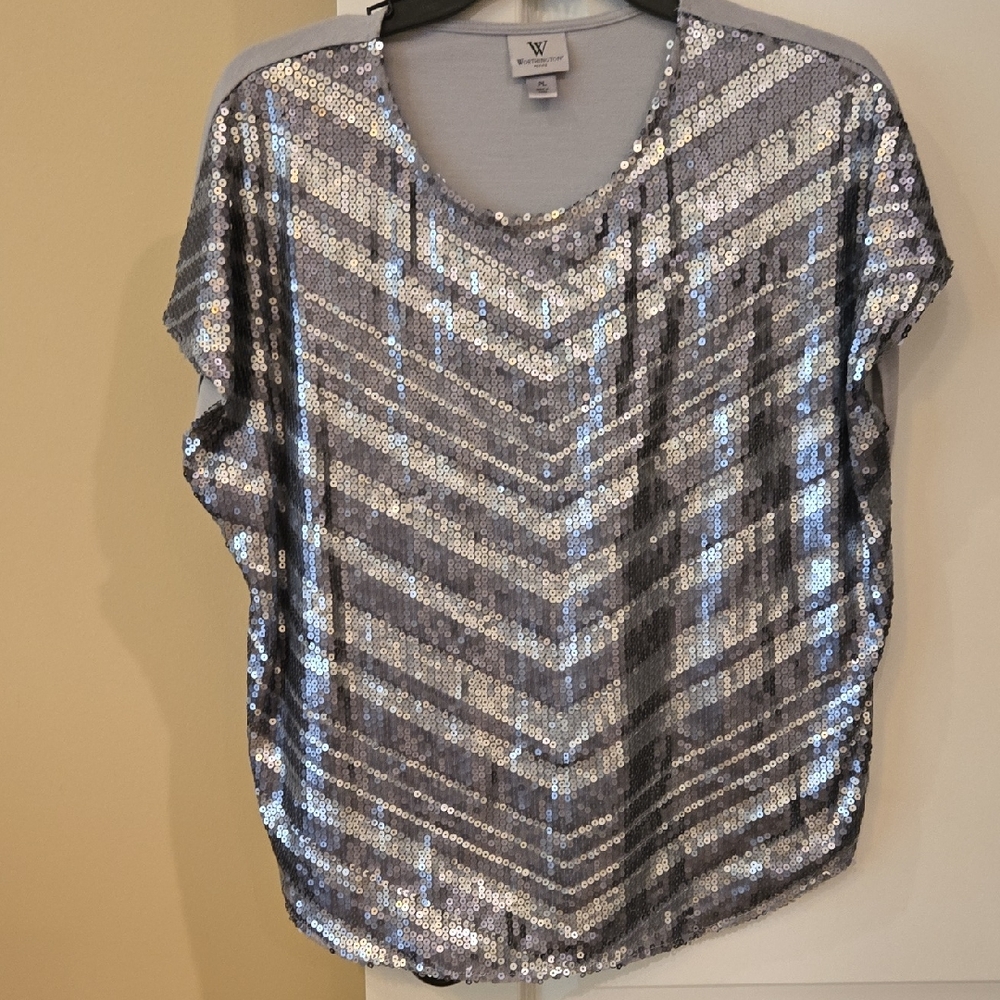 Silver Sequin omen's Top
